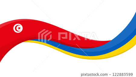 Wavy ribbon banner of Ukraine National flag with Liechtenstein National Flag. Unity and cooperation symbol. Logo for charity and social events, NGO initiative, sport teams. Vector illustration. Wavy ribbon banner of Ukraine National flag with Liechtenstein National Flag. Unity and cooperation symbol. Logo for charity and social events, NGO initiative, sport teams. Vector illustration. 122883599