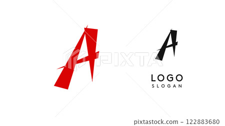 Simple brush pen letter A in Asian typographic style. Logo monogram for food and beverage packaging, Asian cuisine, restaurants, graphic design studios, and branding agencies. Vector illustration. Simple brush pen letter A in Asian typographic style. Logo monogram for food and beverage packaging, Asian cuisine, restaurants, graphic design studios, and branding agencies. Vector illustration. 122883680
