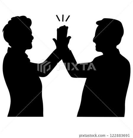一位商人擊掌的剪影插圖 一位商人擊掌的剪影插圖 122883691