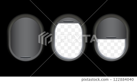 Airplane window vector illustration set Airplane window vector illustration set 122884040