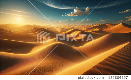 beautiful desert sunset 122884367