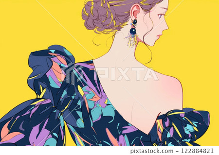 穿著時髦衣服的女人 穿著時髦衣服的女人 122884821