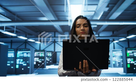 System administrator in high tech data center managing and maintaining databases, ensuring data integrity, security and availability. Manager overseeing server room, upgrading supercomputers systems 122885044