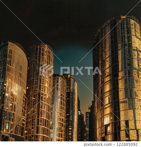 modern skyscrapers of a business district 122885092