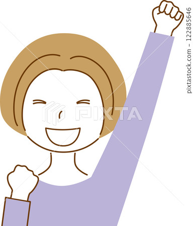 一個女人做膽量姿勢的插圖 一個女人做膽量姿勢的插圖 122885646