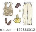 Hand-drawn fashion coordination: casual 122886012