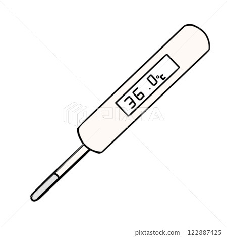 Simple thermometer, measuring device, thermometer, daily necessities, illustration 122887425