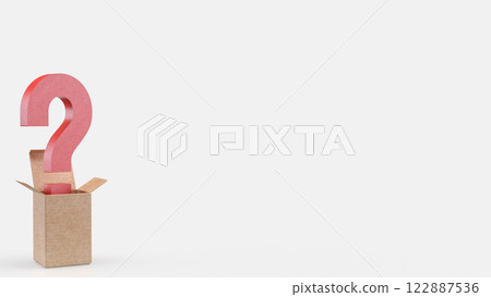 Question mark in box on white Background 3d Rendering. Question mark in box on white Background 3d Rendering. 122887536