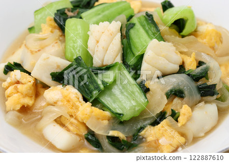 Stir-fried bok choy and eggs Stir-fried bok choy and eggs 122887610