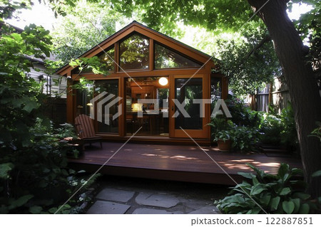 Charming Modern Home Surrounded by Lush Greenery and Nature Charming Modern Home Surrounded by Lush Greenery and Nature 122887851