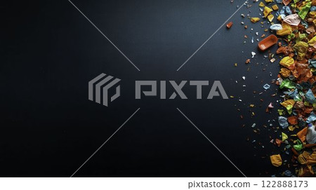 Streets Littered with Colorful Plastic Waste in Urban Environment 122888173