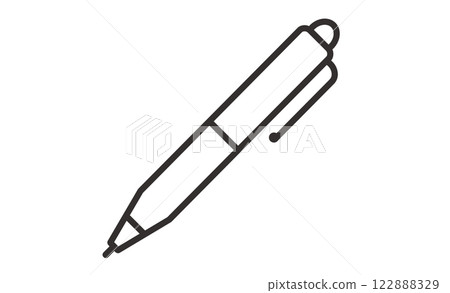 Ballpoint pen icon simple line design 122888329