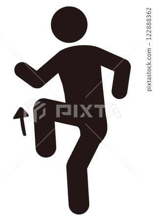 Pictogram of a person lifting their legs 122888362