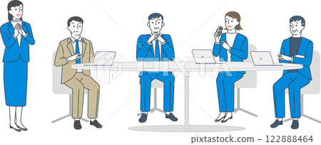 商界人士舉行積極的會議 商界人士舉行積極的會議 122888464