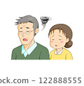 Elderly couple sighing and worrying 122888555