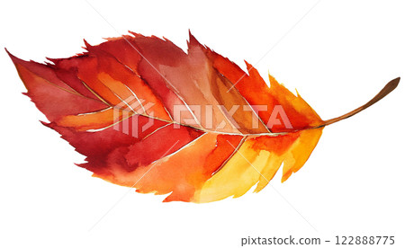 Autumn red leaves (AI generated material) 122888775