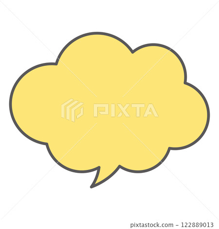 A simple and cute cloud-shaped speech bubble 122889013