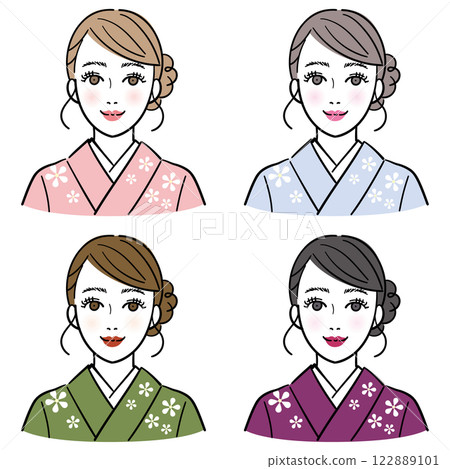 Personal Color: Woman wearing a kimono 122889101
