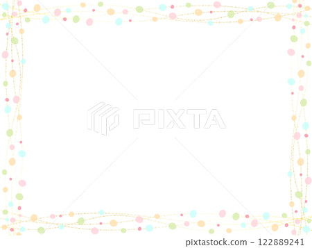 帶有彩色圓點的可愛框架背景插圖 帶有彩色圓點的可愛框架背景插圖 122889241