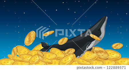 Whale Amongst a Sea of Bitcoins 122889371