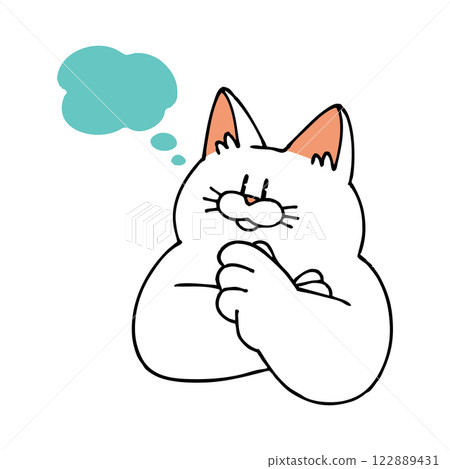 A cat thinking about something A cat thinking about something 122889431