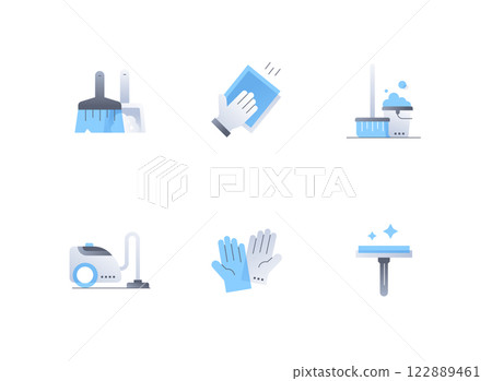 Cleaning and washing - flat design style icons set 122889461