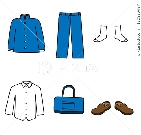 School uniform illustration set School uniform illustration set 122889487