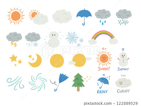 可愛的天氣圖示集 122889529