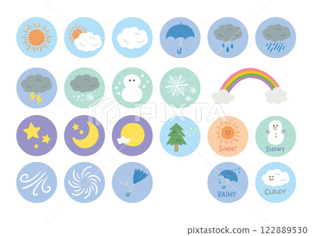 Cute weather icon set 122889530