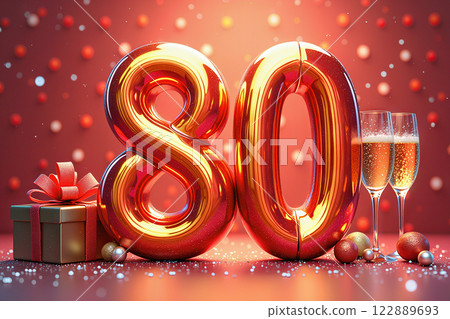 Happy 80th birthday celebration. 122889693