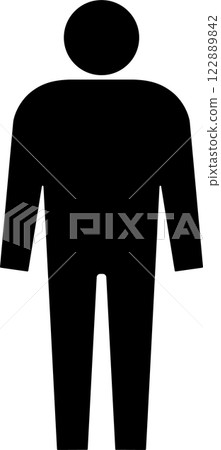 黑色站立者圖標，透明背景 122889842