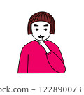 Illustration of a girl saying "shhh" 122890073