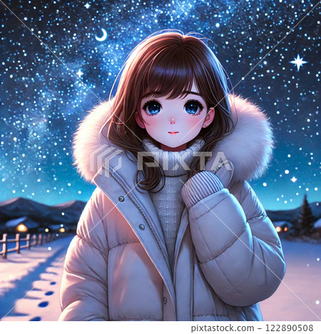 星空下穿外套的女人 星空下穿外套的女人 122890508