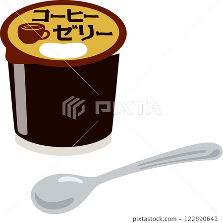 Commercially available coffee jelly in a cup 122890641