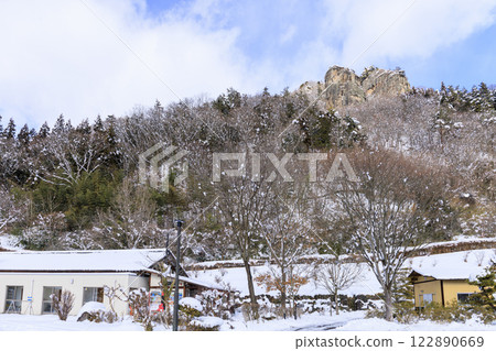 Roadside Station, Reizan, Mount Takusan, snow scenery 122890669