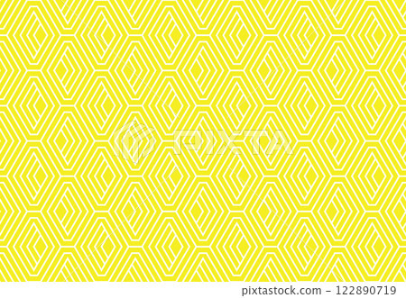 Abstract geometric pattern. A seamless vector background. White and yellow ornament. Graphic modern pattern. Simple lattice graphic design Abstract geometric pattern. A seamless vector background. White and yellow ornament. Graphic modern pattern. Simple lattice graphic design 122890719