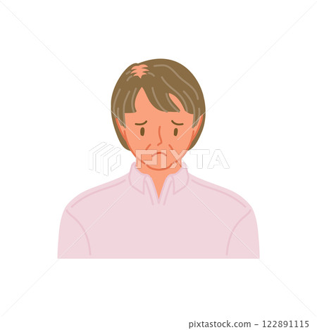 頭髮稀疏的中年婦女的正面照 122891115