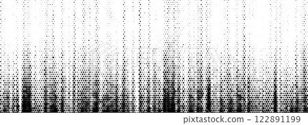 Grunge halftone scratched background. Faded grit noise texture. Dotted pop art sand wallpaper. Retro pixelated backdrop. Anime or manga style comic overlay. Vector graphic design halfton template 122891199