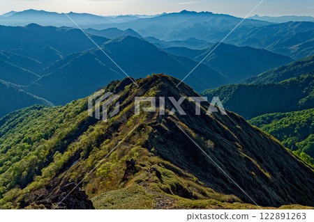 從谷川山西黑嶺望去的穗高岳和尾瀨山脈 從谷川山西黑嶺望去的穗高岳和尾瀨山脈 122891263