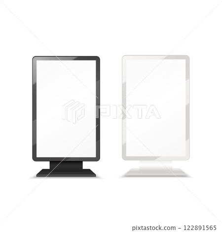 Blank Digital Advertising Billboard Screen Mockup Set. Vector 122891565