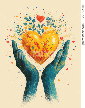 Social media template for World Organ Donation Day, bright colors, heart and medical symbols Social media template for World Organ Donation Day, bright colors, heart and medical symbols 122892409