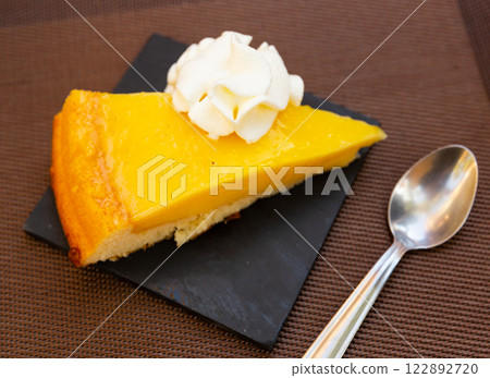 Sweet lemon pie served for dessert Sweet lemon pie served for dessert 122892720