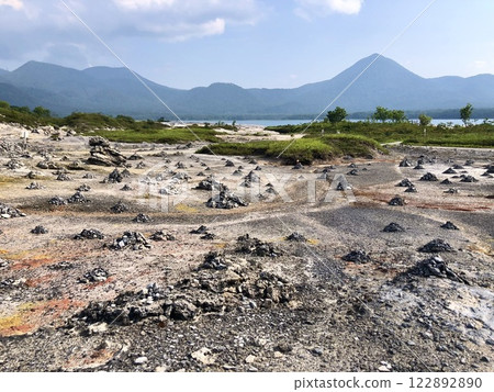 Mount Osore and Mount Ojin in Aomori Prefecture Mount Osore and Mount Ojin in Aomori Prefecture 122892890