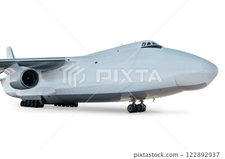 Wide body transport cargo aircraft isolated on white background 122892937
