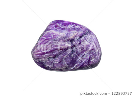 Charoite gemstone on white background 122893757