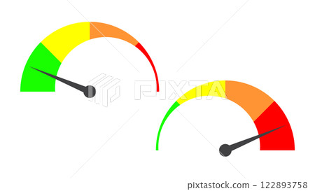 level measuring with pointer isolated on white background 122893758