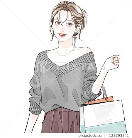 女人享受購物 122893841
