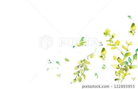 水彩畫。水彩尤加利矢量插圖。用水彩畫的葉子裝飾框架。 122893955