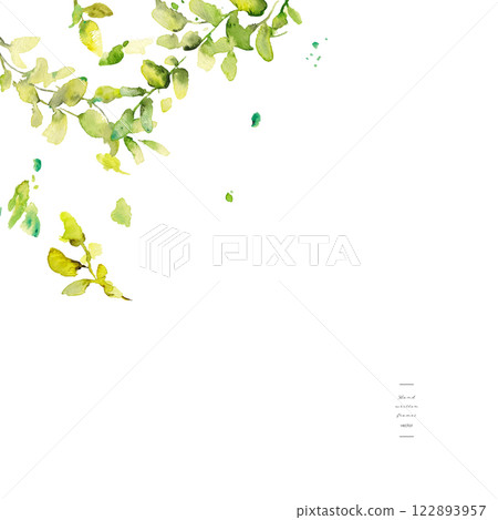 水彩畫。水彩尤加利矢量插圖。用水彩畫的葉子裝飾框架。 122893957
