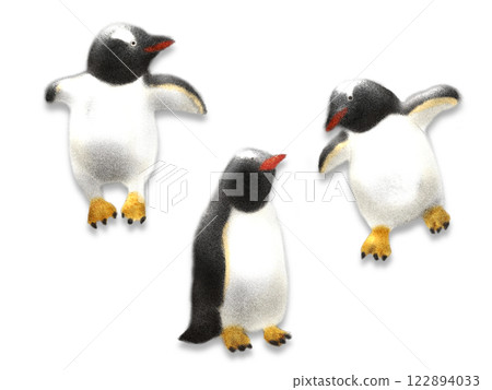 Penguin realistic watercolor illustration 122894033